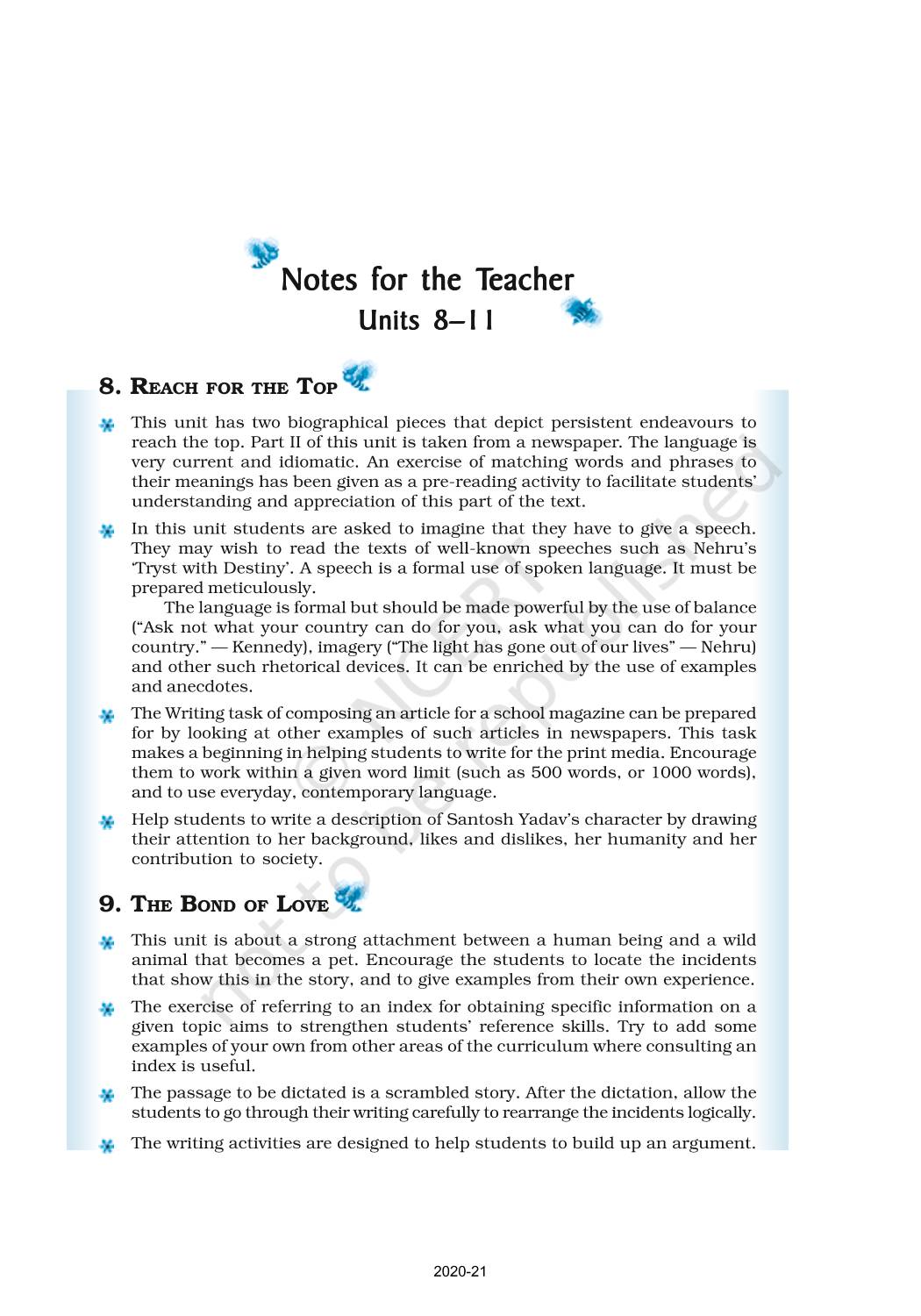 Reach For The Top NCERT Book Of Class 9 English Beehive